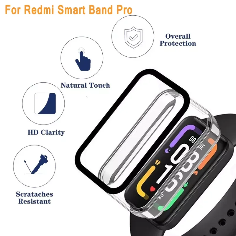 

Защитный чехол для экрана + 3D Защитная пленка для Redmi Band Pro Smart Band полное покрытие Противоударная рамка чехол Защитная пленка