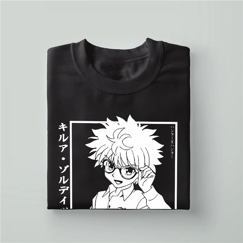 Футболка Hunter X с рисунком аниме Killua Zoldyck Kawaii манга Летняя Повседневная дышащая