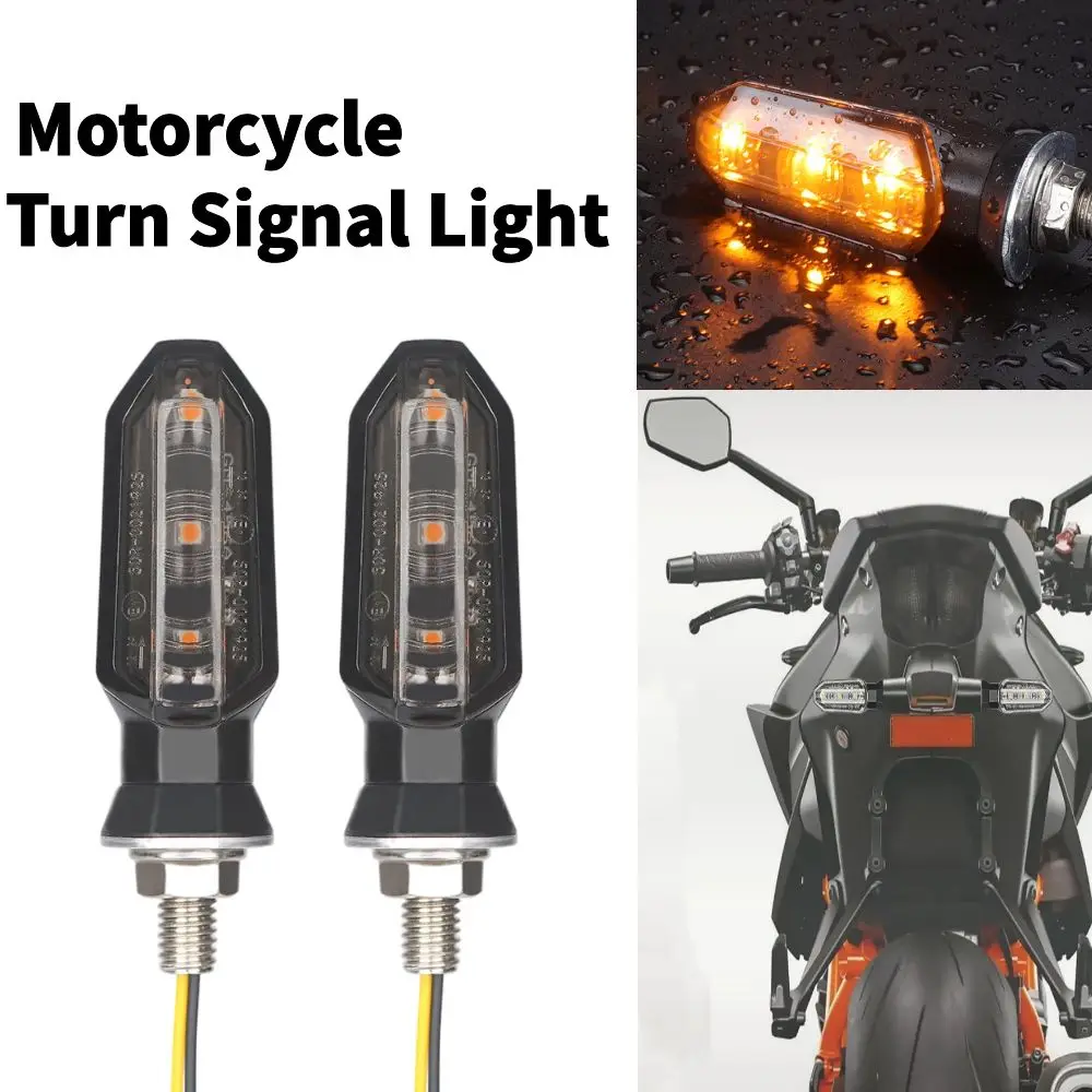 

Motorcycle Turn Signal Indicator Light 3 LED Universal Motorbike Waterproof Amber Light Tail Light for Kawasaki Honda Suzuki