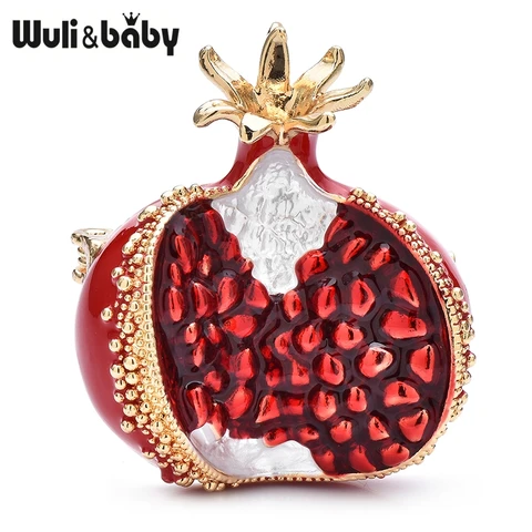 Wuli&baby красные эмалевые броши с гранатом