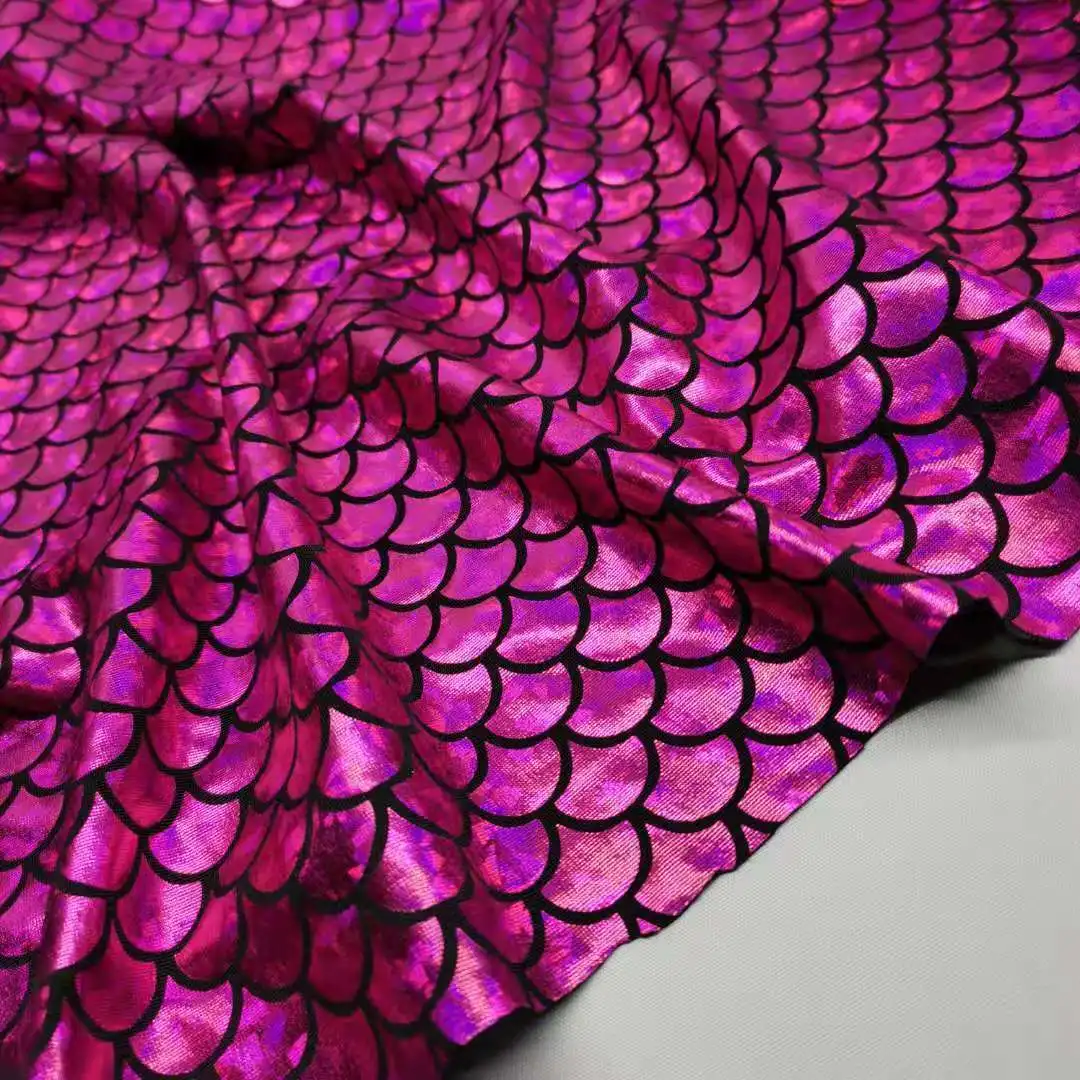 Косплей эластичный танцевальный чешуя Русалки ткань блестящая Бронзовый