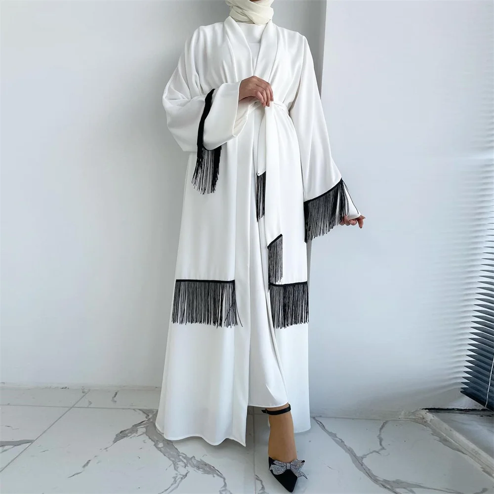 Новинка 2024 белое скромное роскошное платье Дубая Eid Abaya в африканском стиле