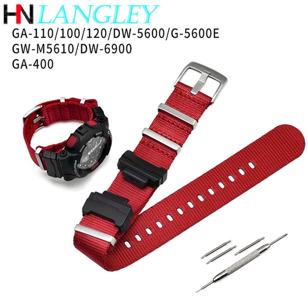 

Nylon Replacement Watchband for Casio G-Shock GA-110/100/120/150/200/400 GD-100/110/120 DW-5600 GW-6900 Bracelet Strap Band