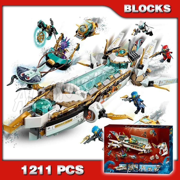 

1211pcs Shinobi Sea Bound Hydro Bounty Underwater Vehicle Mini Submarines 60086 Building Block Sets Compatible With Model