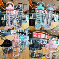 2000ml travel outdoor cold sports bike cup summer large capacity water bottle with straw leakproof tea cup