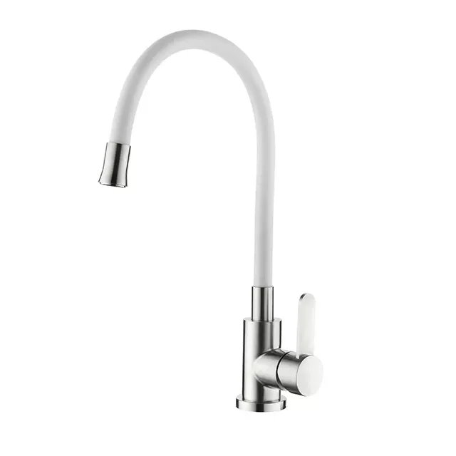 

Newly Design Kitchen Faucet 360 Swivel Stainless Steel Single Handle Mixer Sink Tap Pull Out Down Chrome Finish L74004