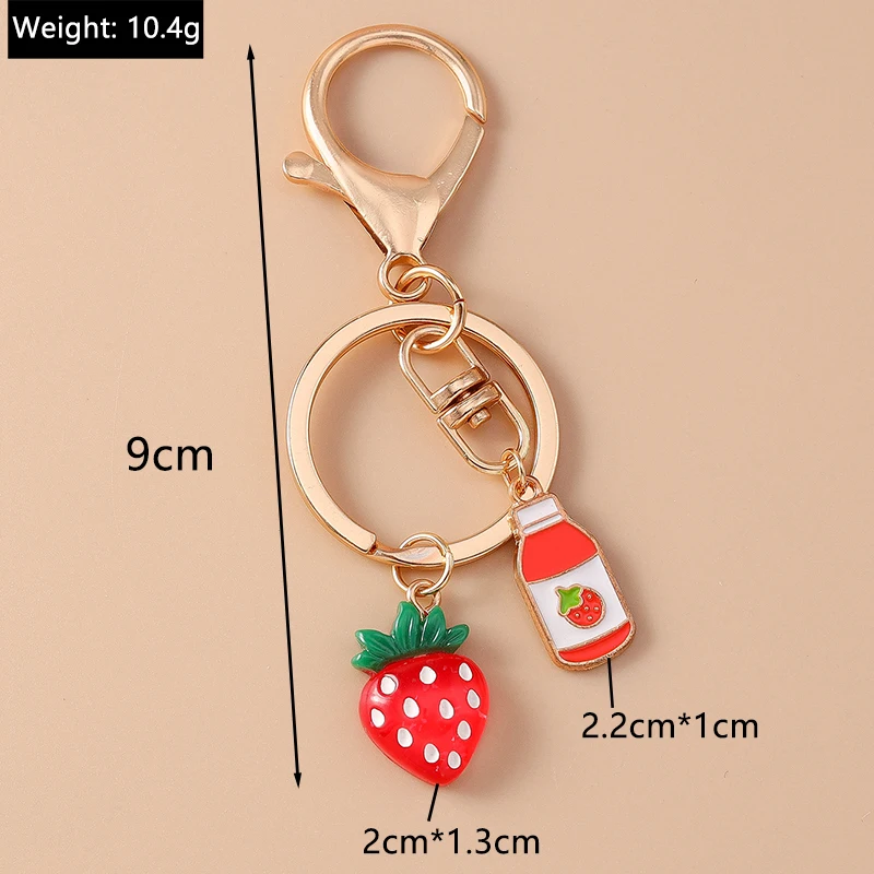 Милый брелок с фруктами клубникой лимоном эмалью едой пончиком жареным яйцом