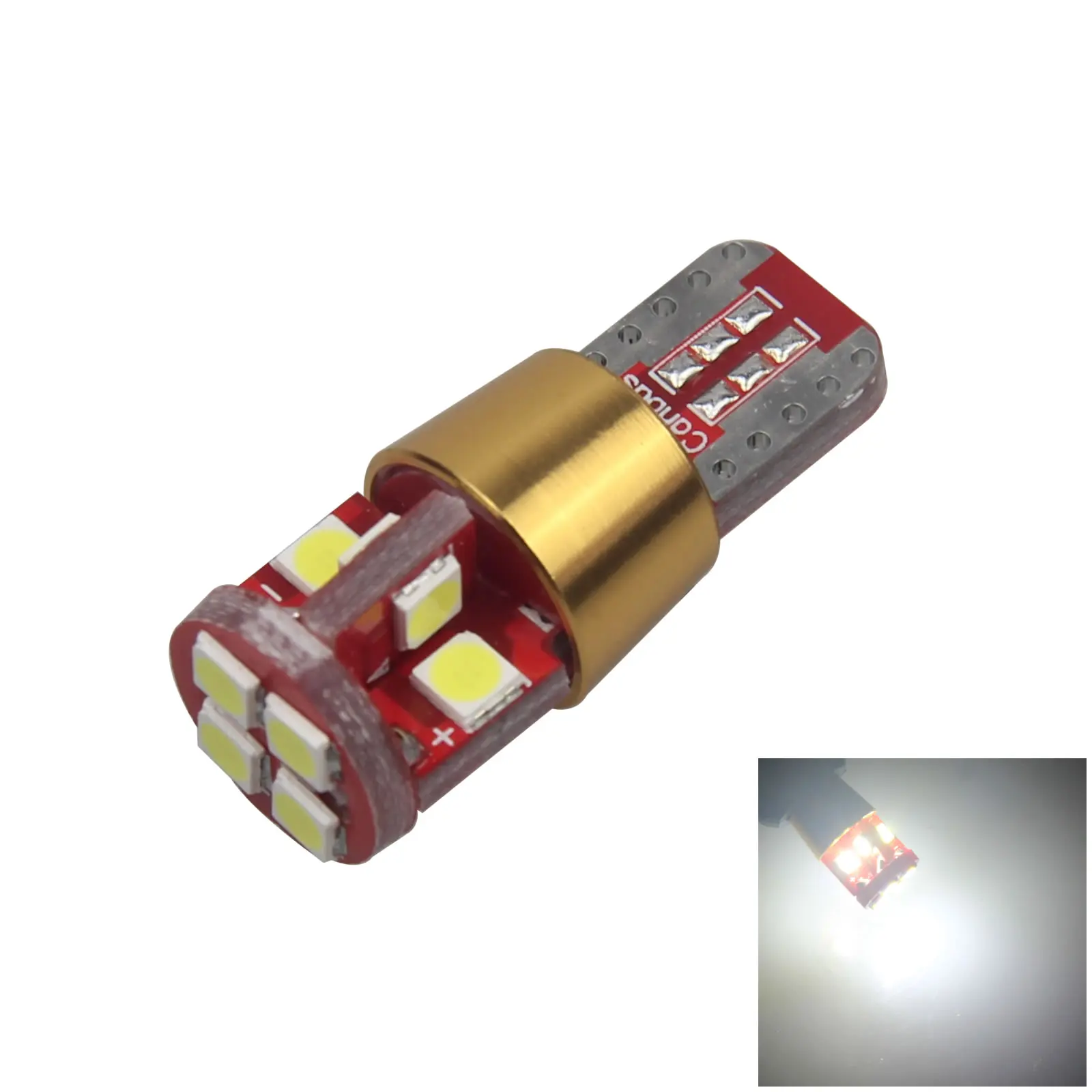 1X Белый Автомобильный бокосветильник фонарь T10 W5W габаритный без ошибок 12 в-24 в 3030