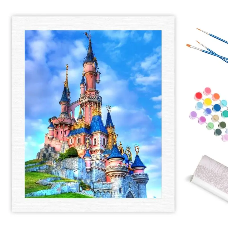 Картина по номеру CHENISTORY картина в виде замка для взрослых рисунок на холсте