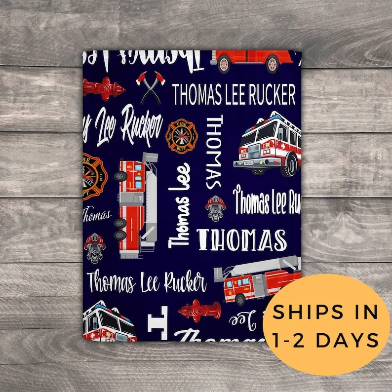 

Fire Truck, FireTruck Baby Blanket, Firefighter Gift For Him, Firemen Blanket, Firefighter Gift, FireFighter Wife Gift,Volunteer