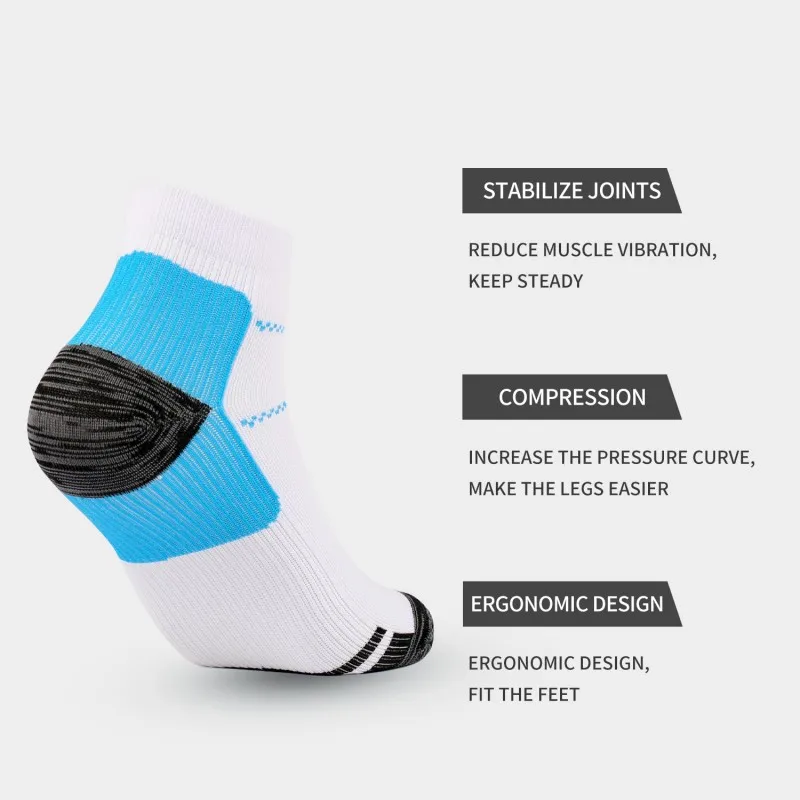 3pairs Brothock Plantar Fascia Compression Socks Gift for Men Women Sweat-absorbent Deodorant Breathable Sports Pressure Socks