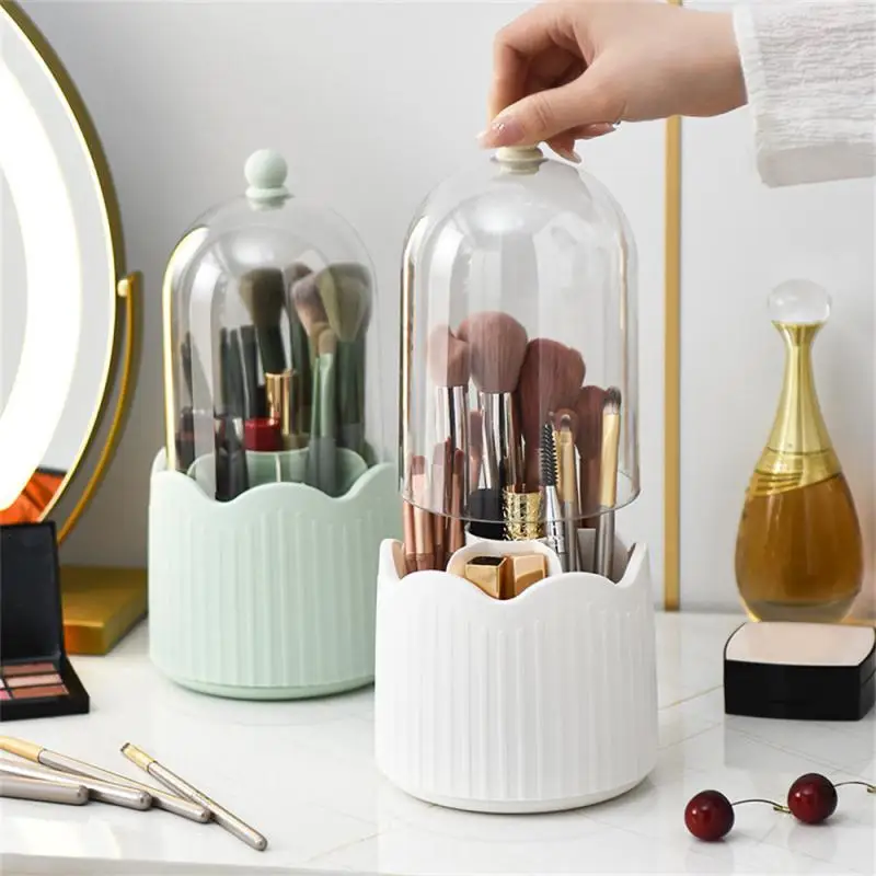 

Makeup Brushes Holder Transparent Practical Storage Supplies Desktop Makeup Organizer Luxury Dustproof Make Up Tools Portable