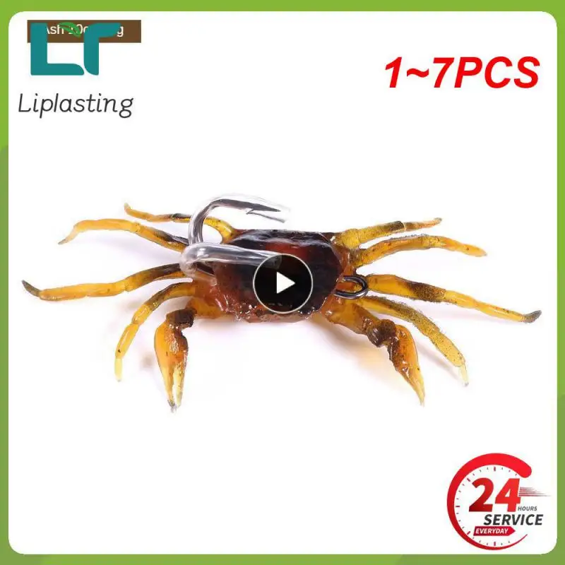 

1~7PCS Simulation Crab Soft Bait With Hook 10cm 30g Anti Corrosion Vivid Fake Bait For Octopus Bait Saltwater Sea Fishing