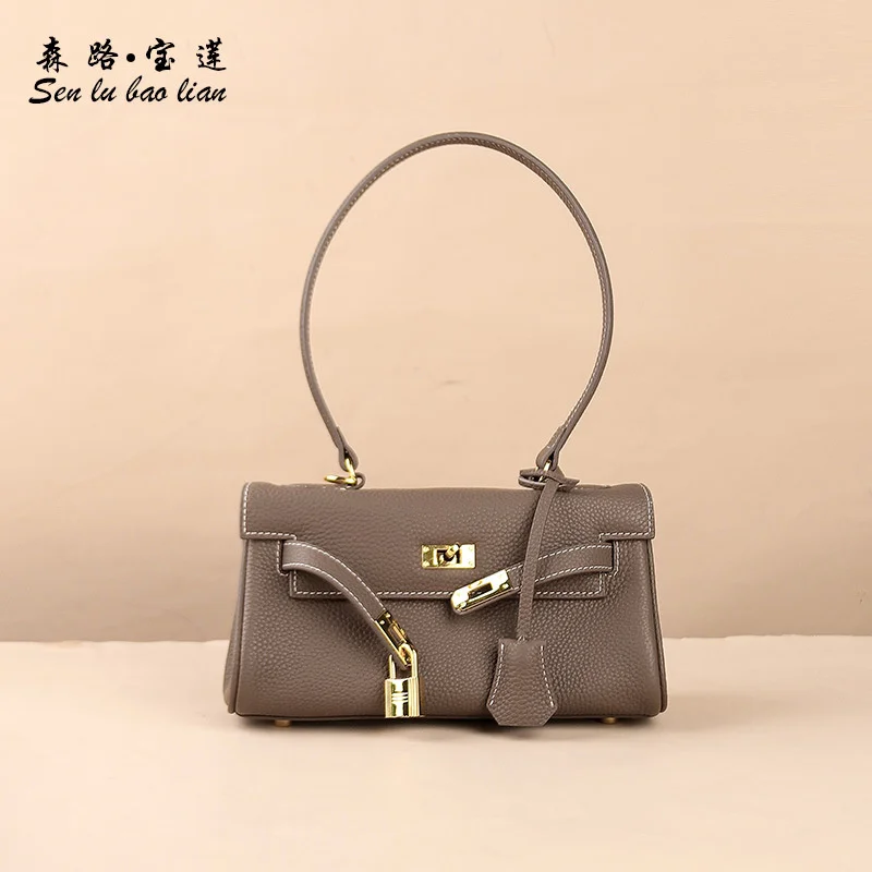 

Роскошный качественный подлинный бренд высокого качества 2023 новая текстура нишевый дизайн повязка на подмышек Kelly tide одно плечо Диагональн...