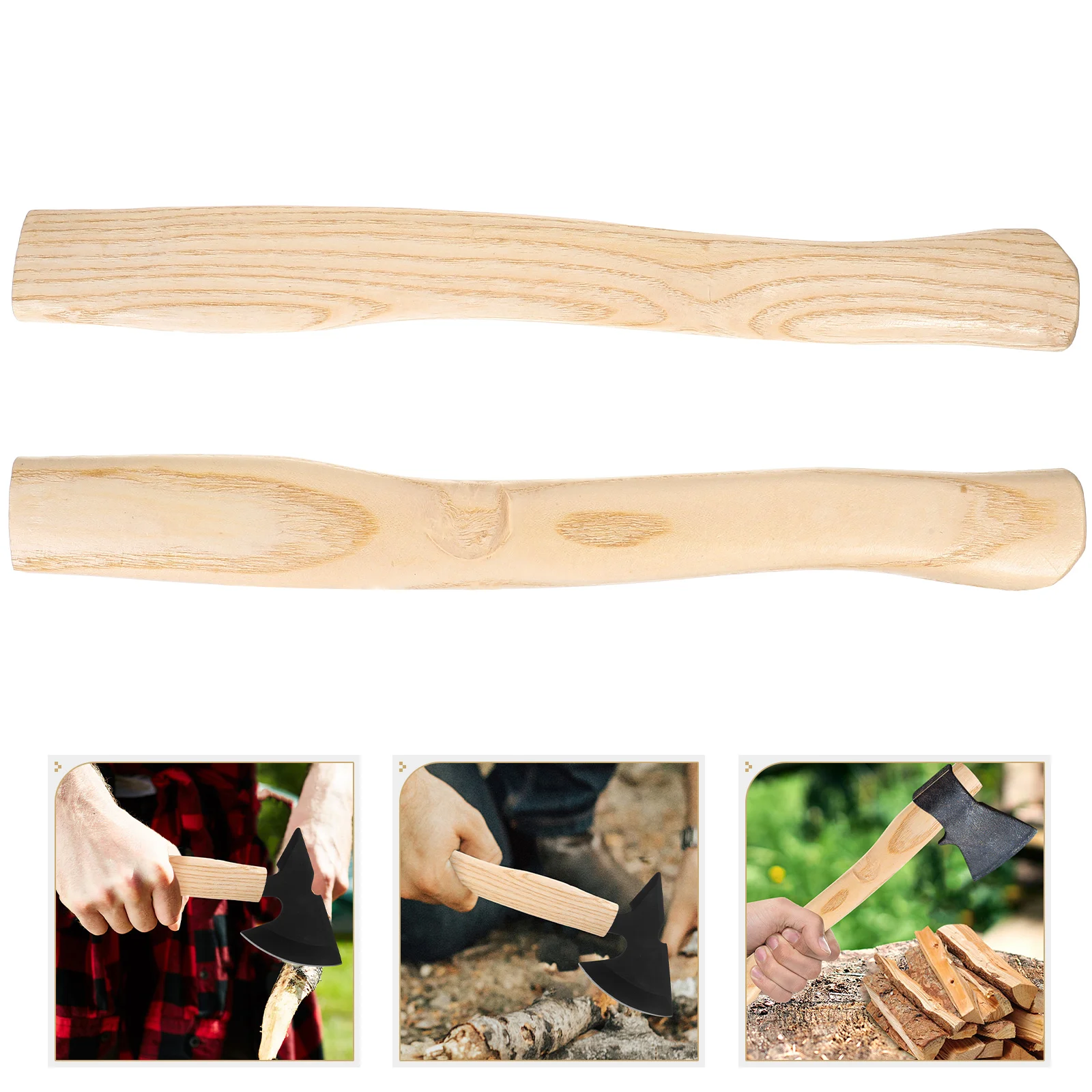 

2 Pcs Ax Wooden Handle Replacements Hatchet Fitting Camping Tools Square Hole