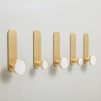solid brass clothes hanger wall mounted coat hook decorative key holder hat scarf handbagfree punching door without trace nail