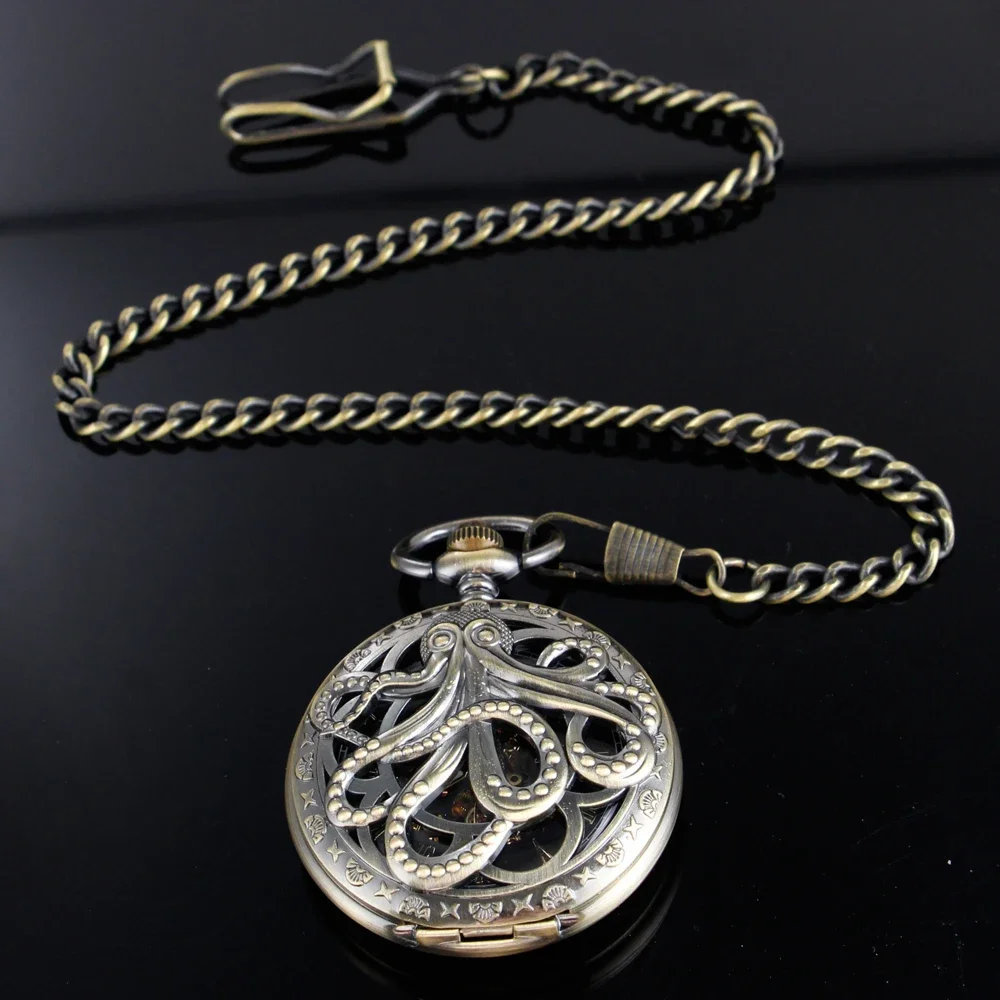 Механические карманные часы PJX1650 с дизайном осьминога