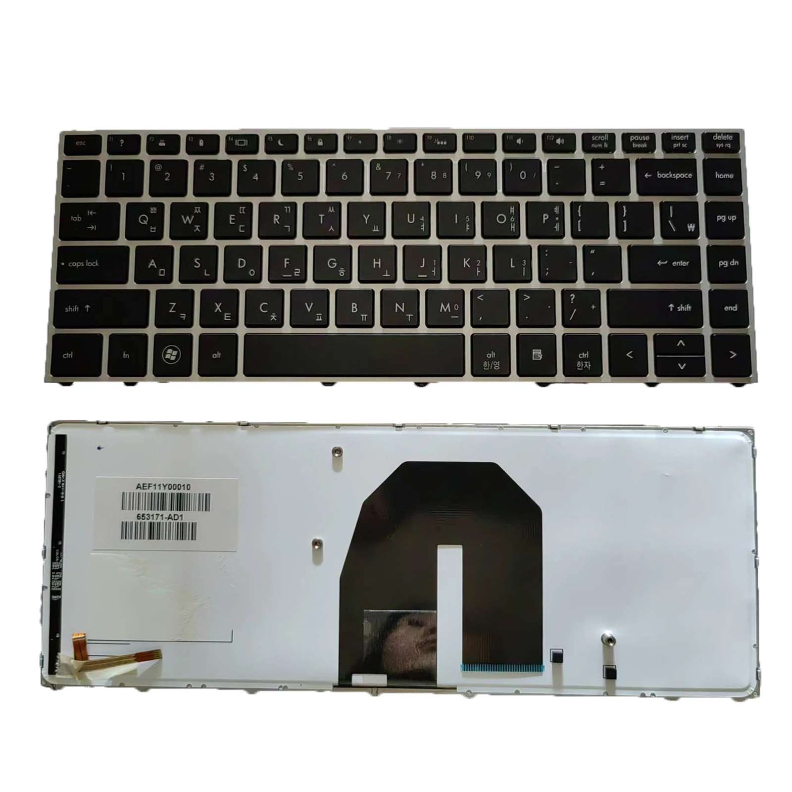 

Клавиатура с подсветкой KR Korean, Серебристая Рамка для HP ProBook 5330m