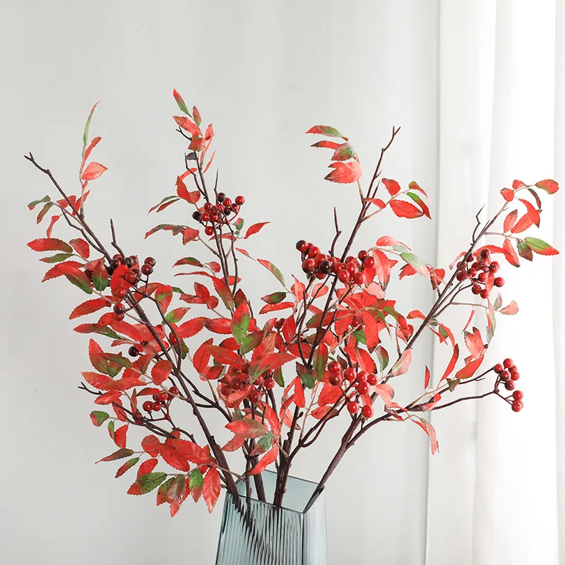 

1 PCS 85cm High Quality Artificial Berry Branch Plant With Leaves Home Decor F846