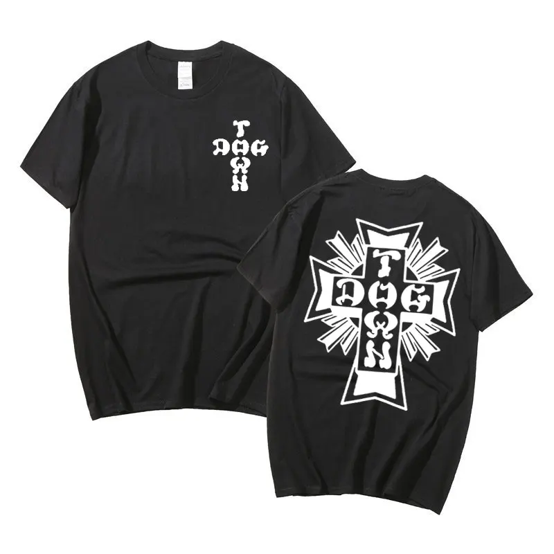 

Черная футболка с логотипом Dogtown Og для мужчин и женщин, свободная футболка, уличная одежда в стиле хип-хоп, хлопковые футболки, топы, европейс...