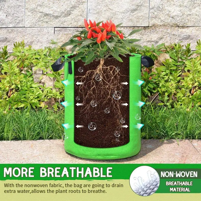 

Grow Bag Non-Woven Felt Fabric Vegetable Potato Growing Planter 7/10 Gallon Garden Fruits Planting Pots Gardening Accessories