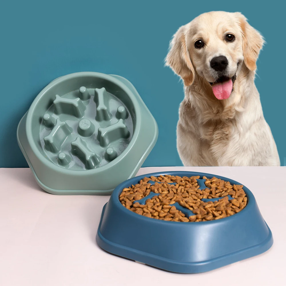 

Dog Slow Food Bowl Pet Anti Suffocation Bowl Slow Food Plastic Puppy Cat Bowl Anti Swallow Plate Healthy Feeding Food