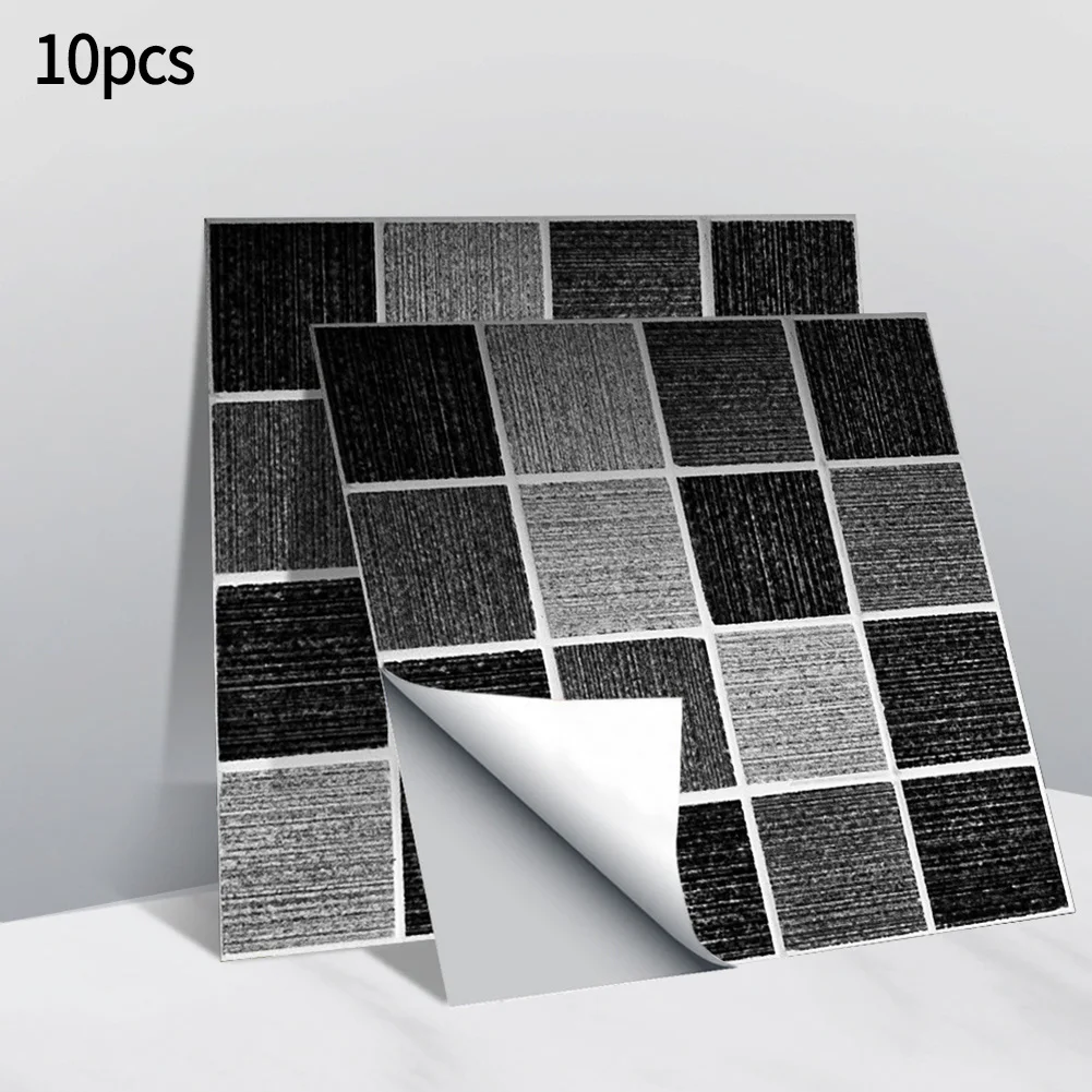 

Wall Tiles Wall Stickers Waterproof 10*10cm 10pcs Backsplashes For Bathroom For Bedroom Walls For Kitchen Mosaic