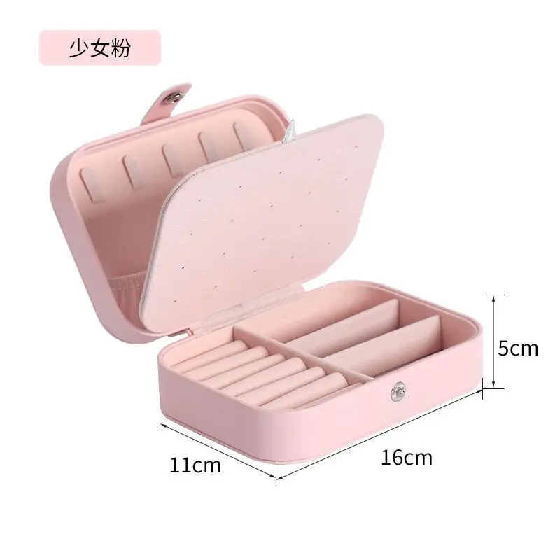 2022 Travel Jewelry Organizer Box Leather Double Layer Gift Packaging Boxes for Earrings Ring Holder Jewellery Storage Case