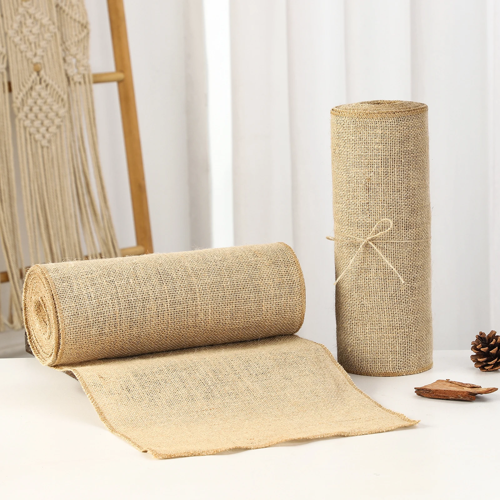 KingNoteCatt аккуратная ПРИШИТАЯ джутовая скатерть для украшения свадебной вечеринки