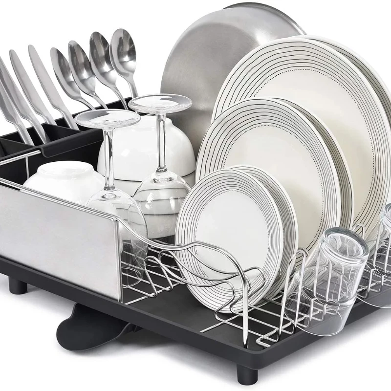 

Kingrack Dish Rack,304 Stainless Steel Dish Drying Rack, Large Dish Drainer,Black