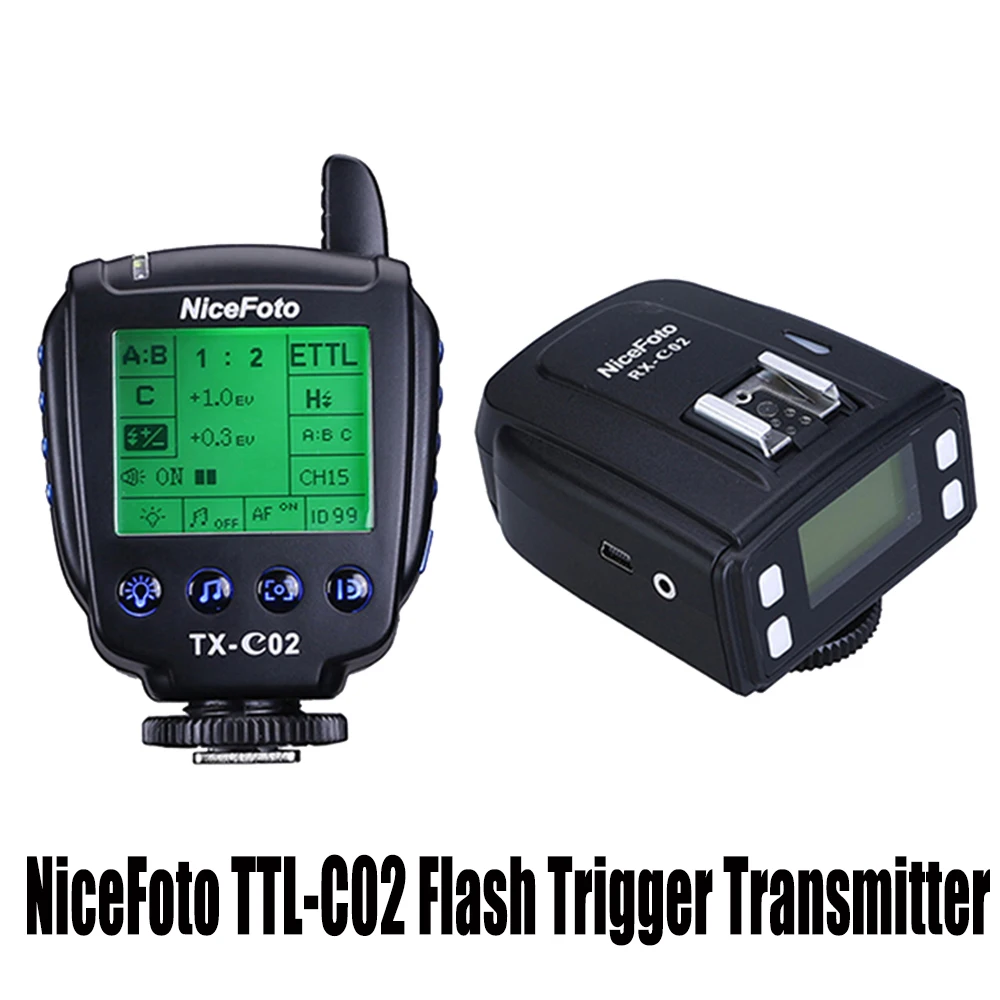 

Беспроводной пульт дистанционного управления для вспышки NiceFoto TTL-N02 TTL-C02 с ЖК-дисплеем HD для камеры NiceFoto N6 N4 Nikon Canon DSLR