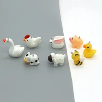 10pc animal family chicken duck goose sheep pig bee rabbit resin pendant for keychain earring necklace jewelry making