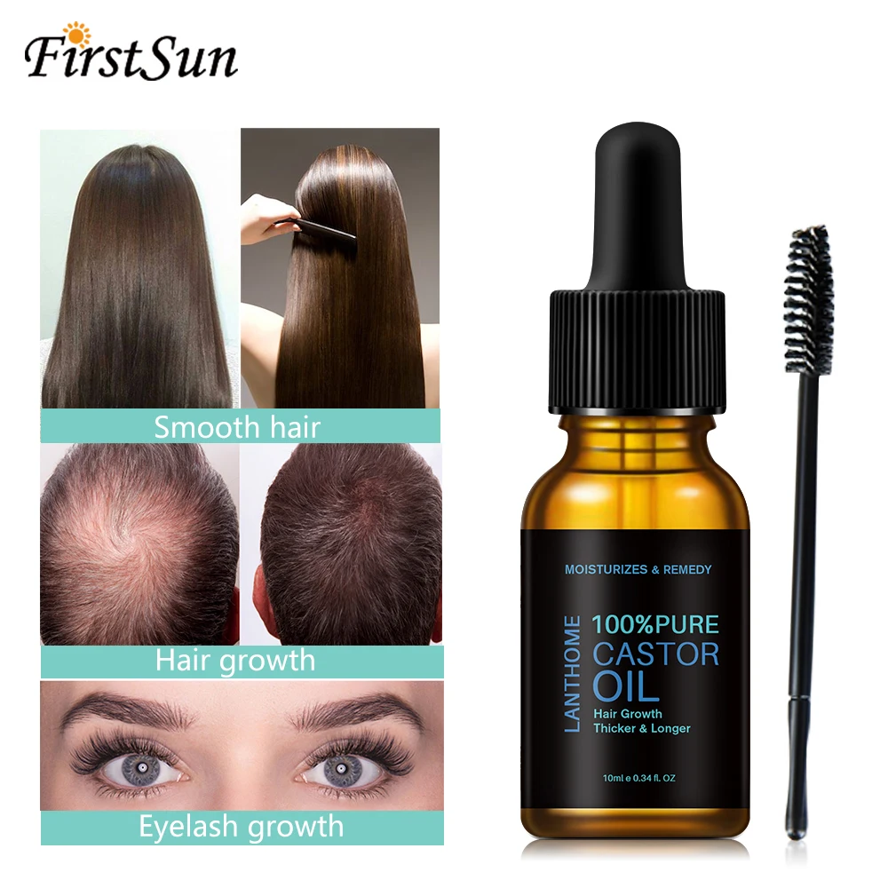 

Black Castor Oil for Hair Growth Treatment Preventing Baldness Anti Hair Loss Nourishing Enhancing Roots Hair Care Products 10ml