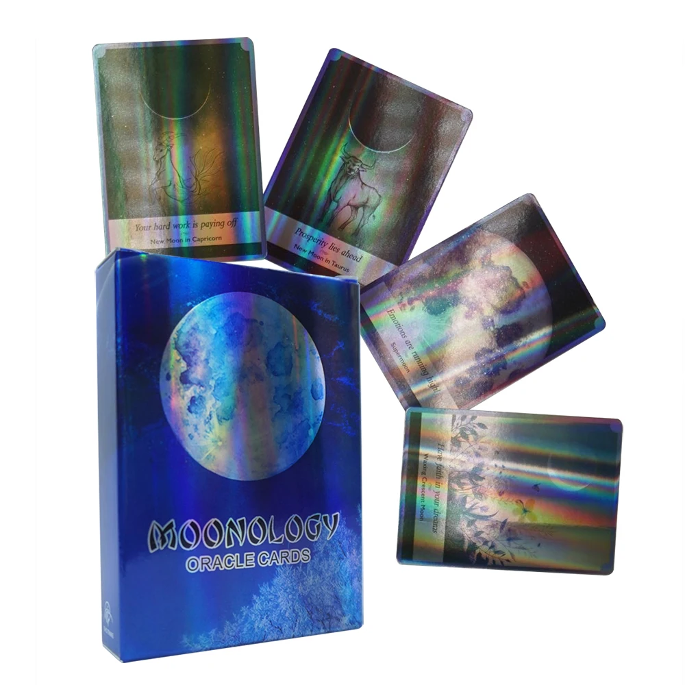 

Shining Holographic Tarot Cards Deck with Guidebook for Beginners Guidance Divination Board Games Witchcraft Astrology