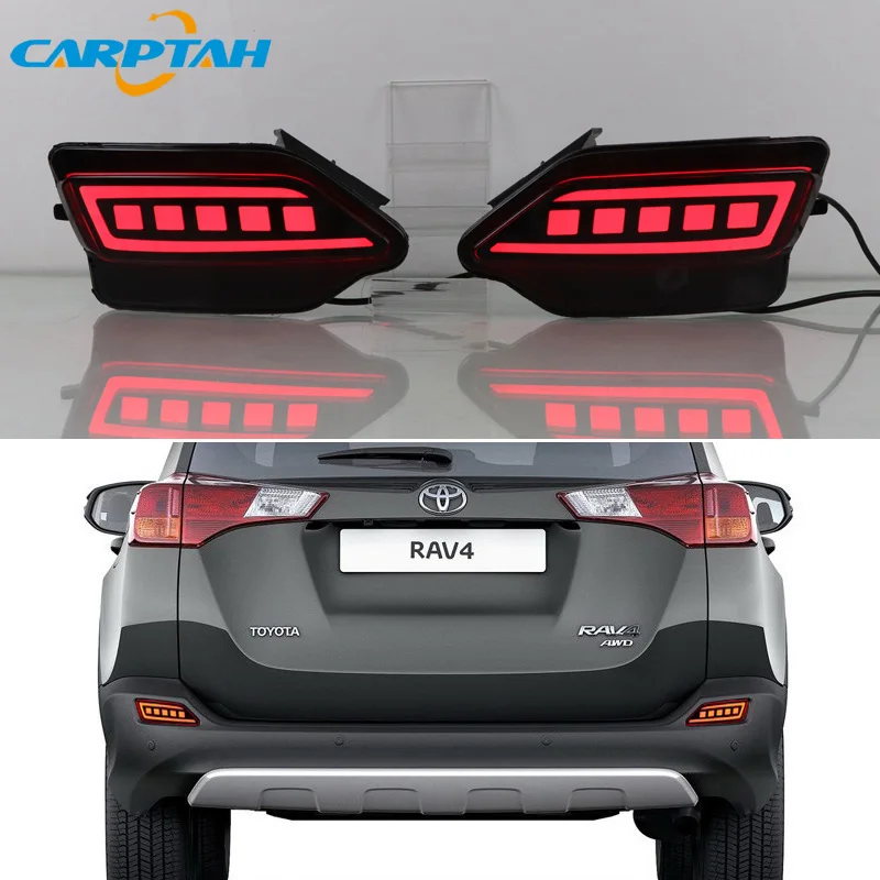 

LED Bumper Reflector Light For Toyota RAV4 RAV 4 2013-2015 3-in-1 Functions Rear Running Lamp Brake Dynamic Turn Signal