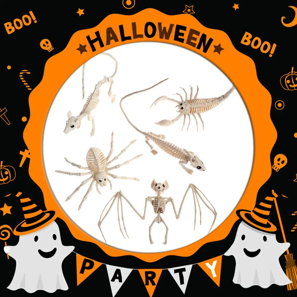 

Хэллоуин, животное, скелет, мышь, летучая мышь, ящерица, Скорпион, паук, ужасы, кости, модель, украшение для дома, искусственное украшение, подарок
