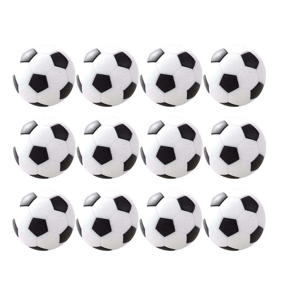 

12 31mm Foosball Table Balls Small Table Foosball Replacement Balls Black and White Kid Soccer Ball Children