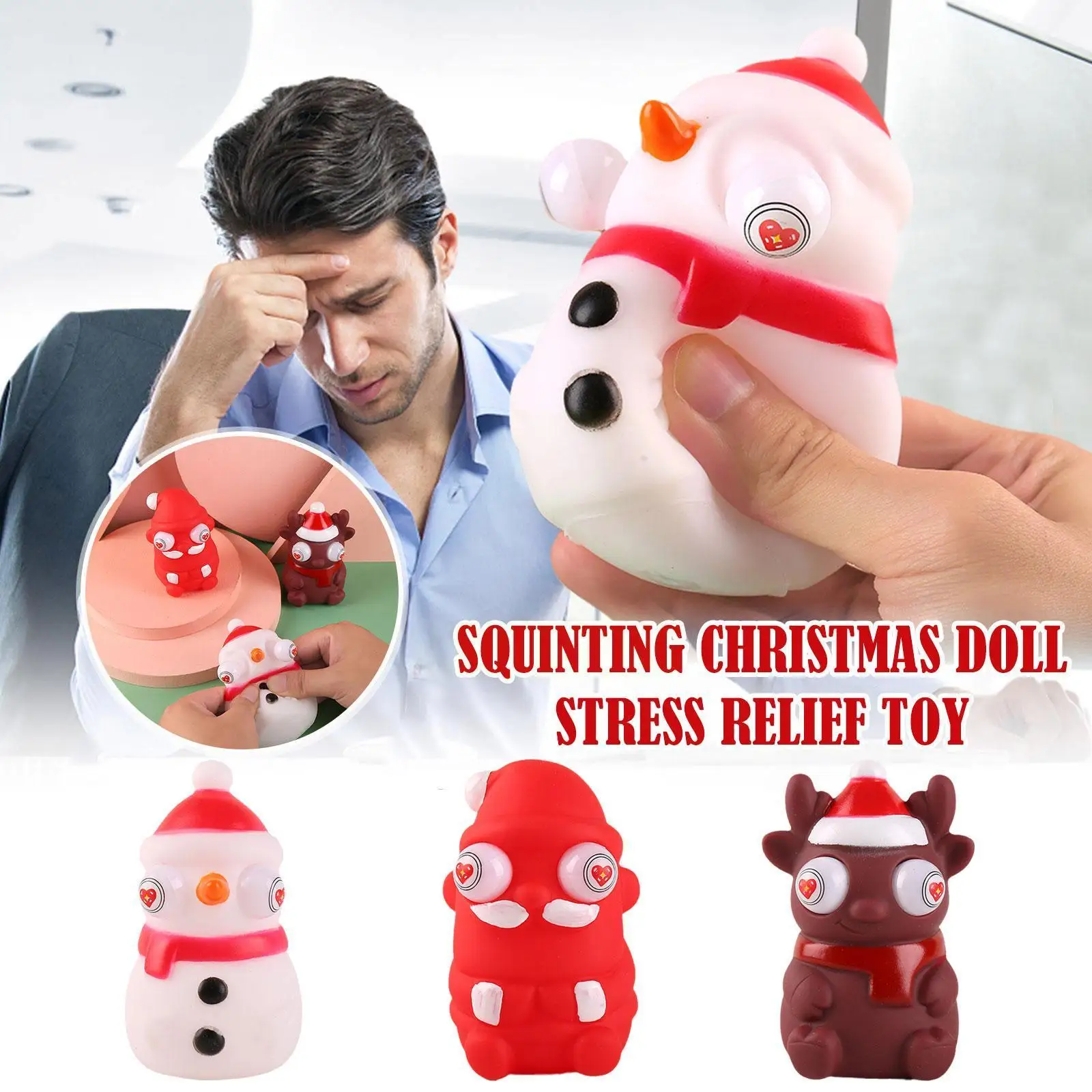 

New Squishy Toy Christmas Snowman Eye Popping Squeeze Stress Fidget Antistress Toy Party Kids Christmas Favors Gifts Reliev O0j6