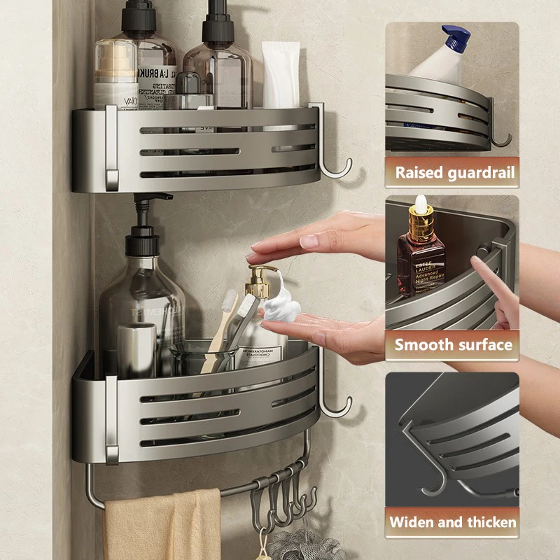 Тройная Полка Для Ванной Комнаты Ermo Настенная Компактная Хранения Унитаза