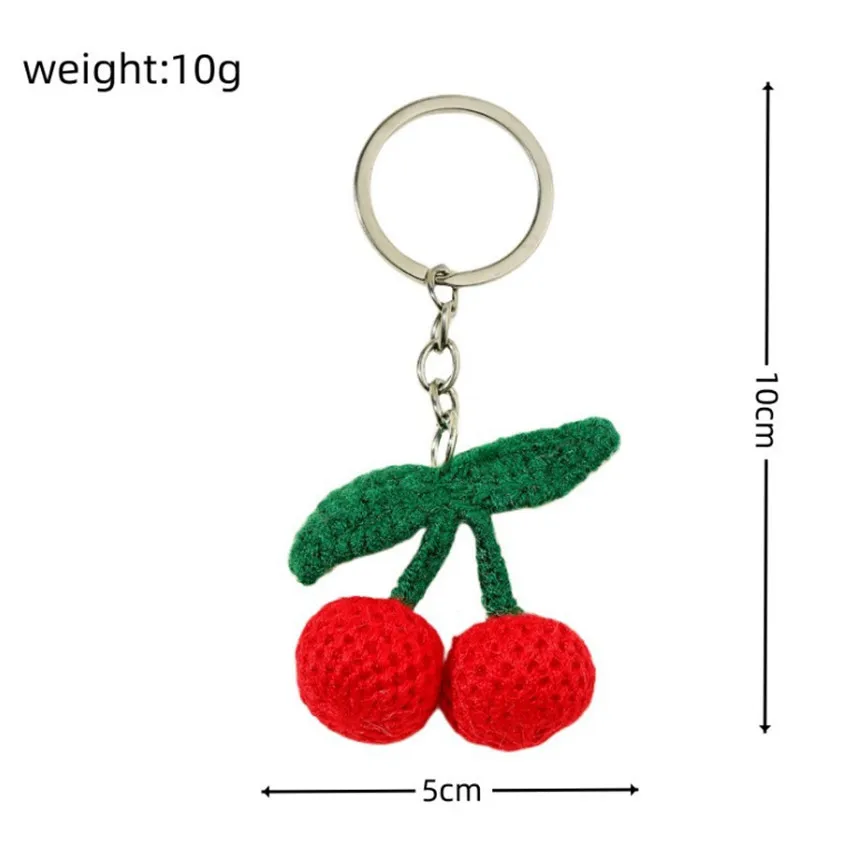Милый вязаный брелок с вишней ручной работы подвеска из пряжи своими руками
