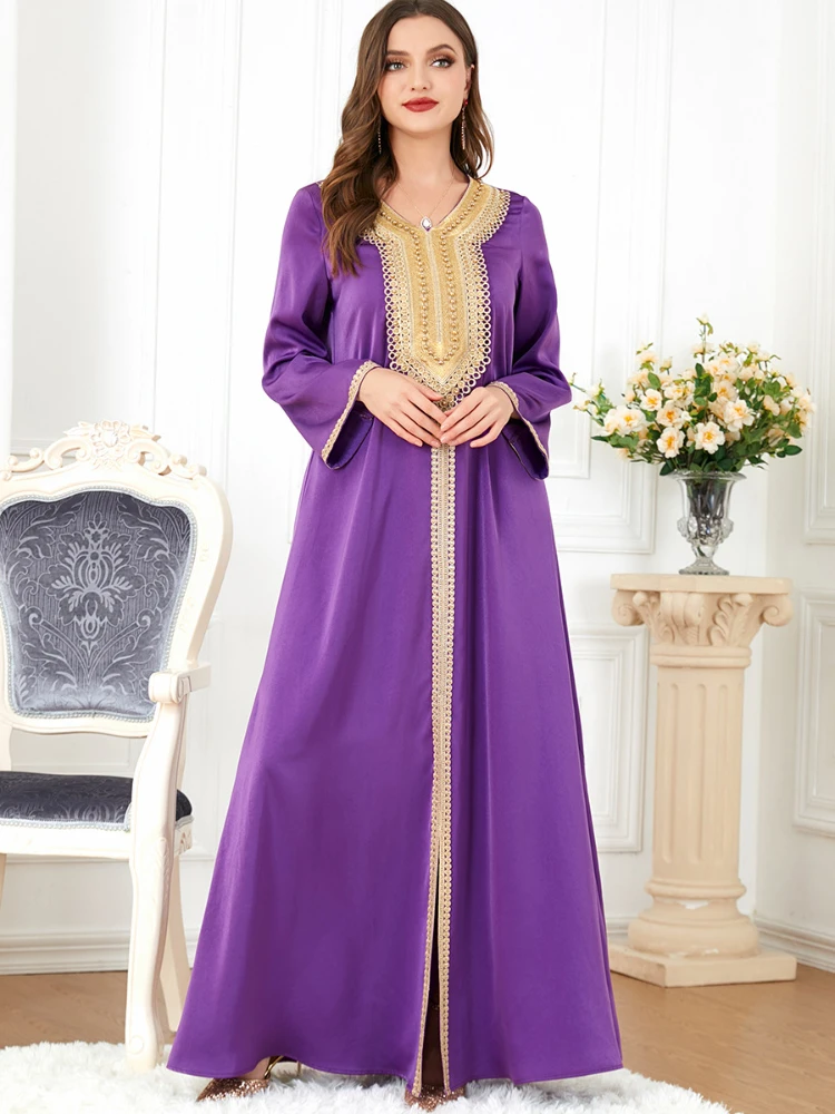 

Мусульманское платье с бусинами, кафтаны для женщин, Abaya, марокканские вечерние платья, мусульманская одежда, Caftan Robe Femme Musulmane