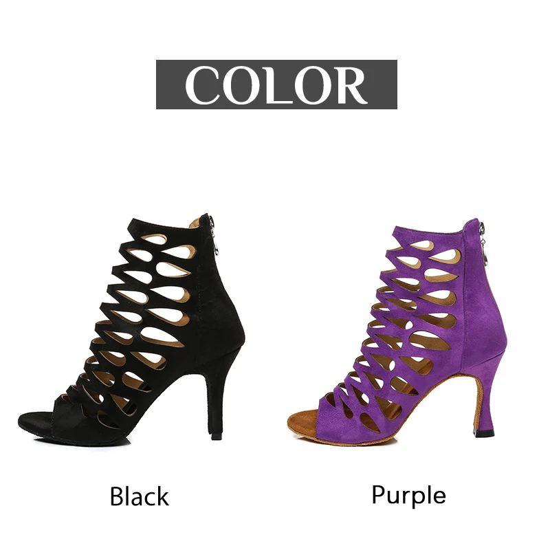 DKZSYIM Latin High Top Dance Boots Women Ballroom Dance Shoes Ladies Girls Soft Soles Tango/Salsa Dance Shoes High Heels 5-8.5CM