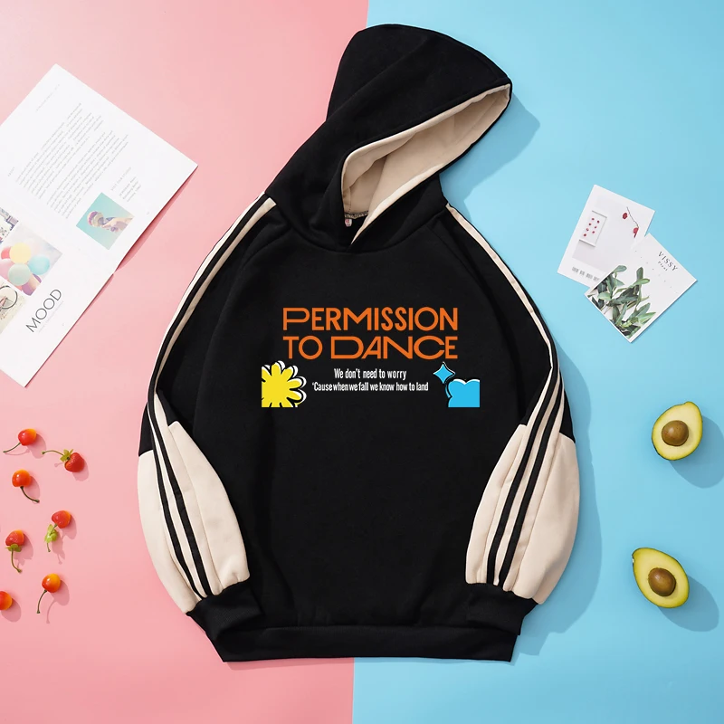 

Женская толстовка с капюшоном y2k, флисовая Свободная Толстовка популярных цветов, с капюшоном в стиле K-POP, с капюшоном для танцев Bangtan Boys, пул...