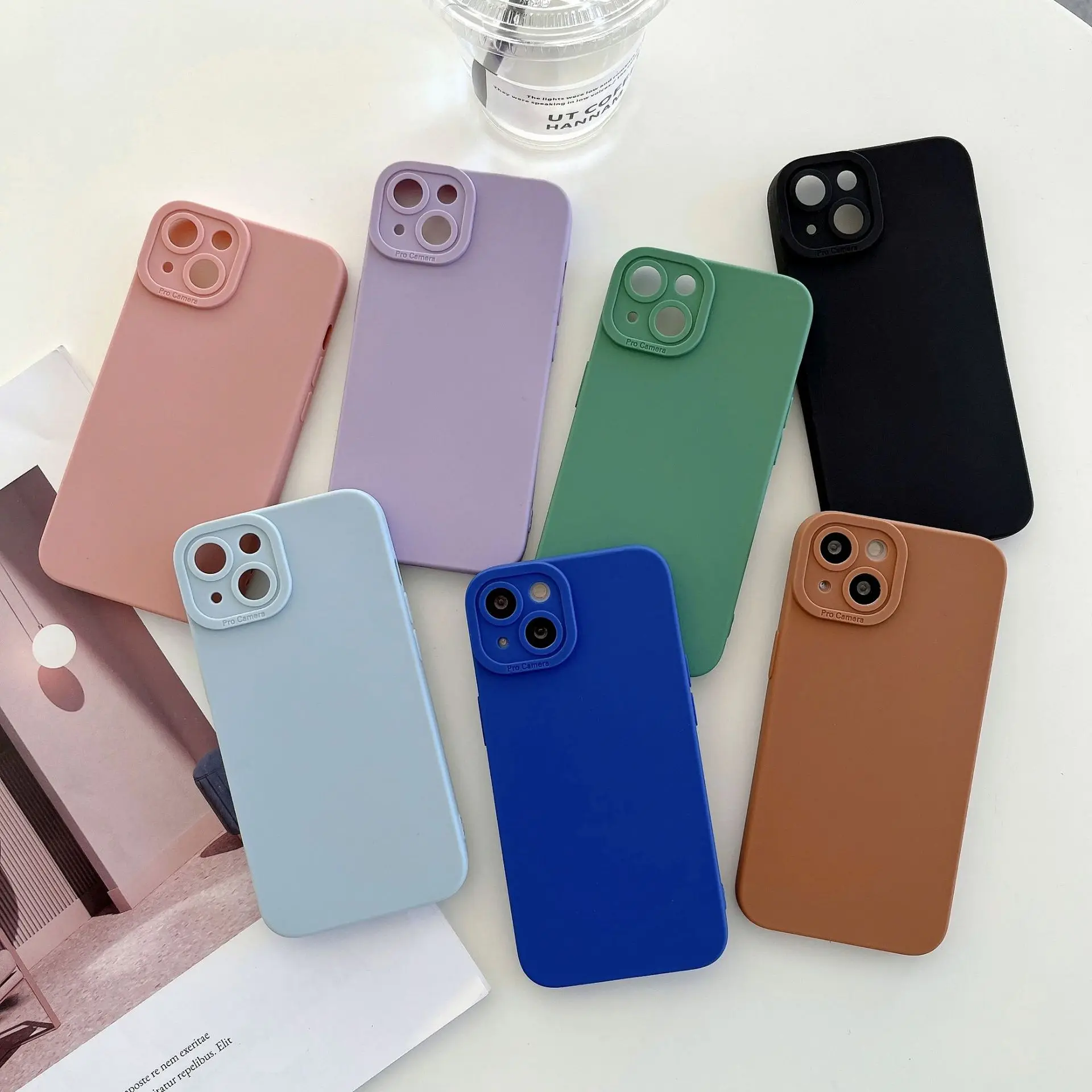 

UTOPER Simple and atmospheric solid matte anti slip phone case For Iphone 13 12 11 Pro Max Mini X Xs XR 7 8 Plus SE Case