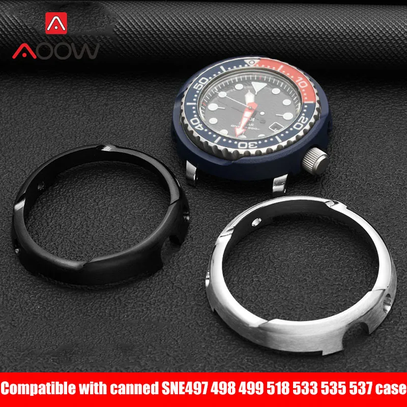 Stainless Steel Case for Seiko Prospex SNE497 SNE498 SNE499 518 533 535 537 Metal DIY Refit Case Men Watch Repair Accessories