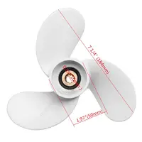 6L5-45943-00-EL Aluminum Alloy Marine Outboard Propeller 7 1/4 x 6 For Yamaha 2.5-3HP White 9 Spline Tooth 3 Blades R Rotation