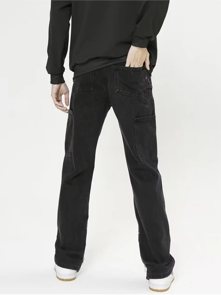 Men's Baggy Jeans Men Pants Streetwear Black Jeans Vintage Cargo Pants Men's Pants Split Pants Men Clothing Denim Pants Men