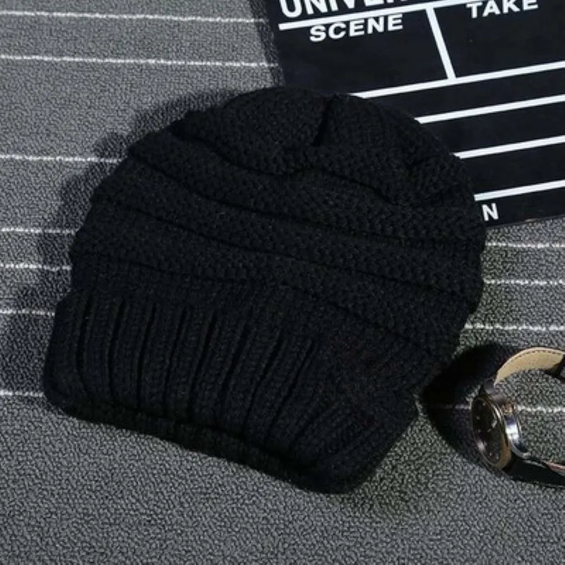 

Knitted Hat Men's Winter For Women Cap Bonnet Sport Male Beanie Warm Thick Winter Hat Cap Birthday Decoration