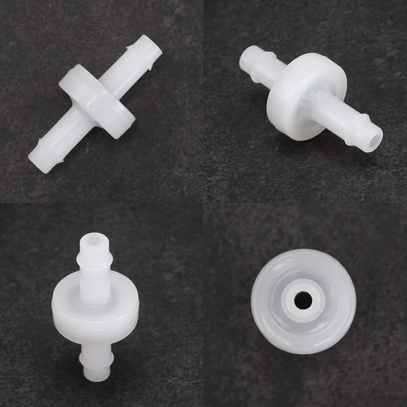 

4Pcs Check Valve PVDF Wear-Resistant One-Way Check Valve For Fuel Gas Liquid Air 1/4 Inch 6 Mm