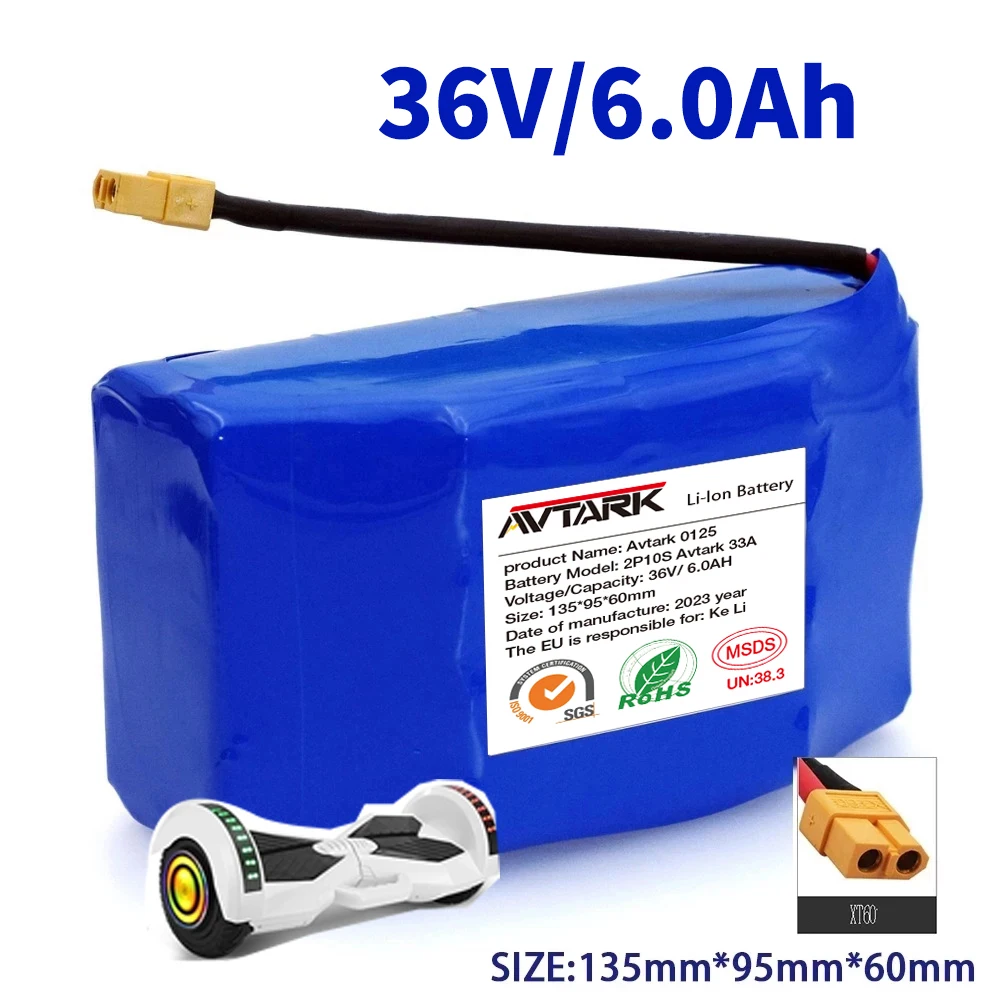 

18650 Lithium Battery Pack 36v 10s2p 4.4-12Ah 12000mAh Electric Scooter Hoverboard Rechargeable 20A BMS for Electric Scooter
